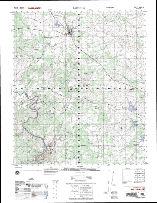 Lometa Texas Military 1:50,000 Map