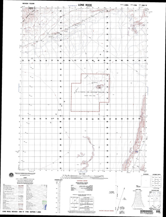 Lone Rock Nevada Military 1:50,000 Map