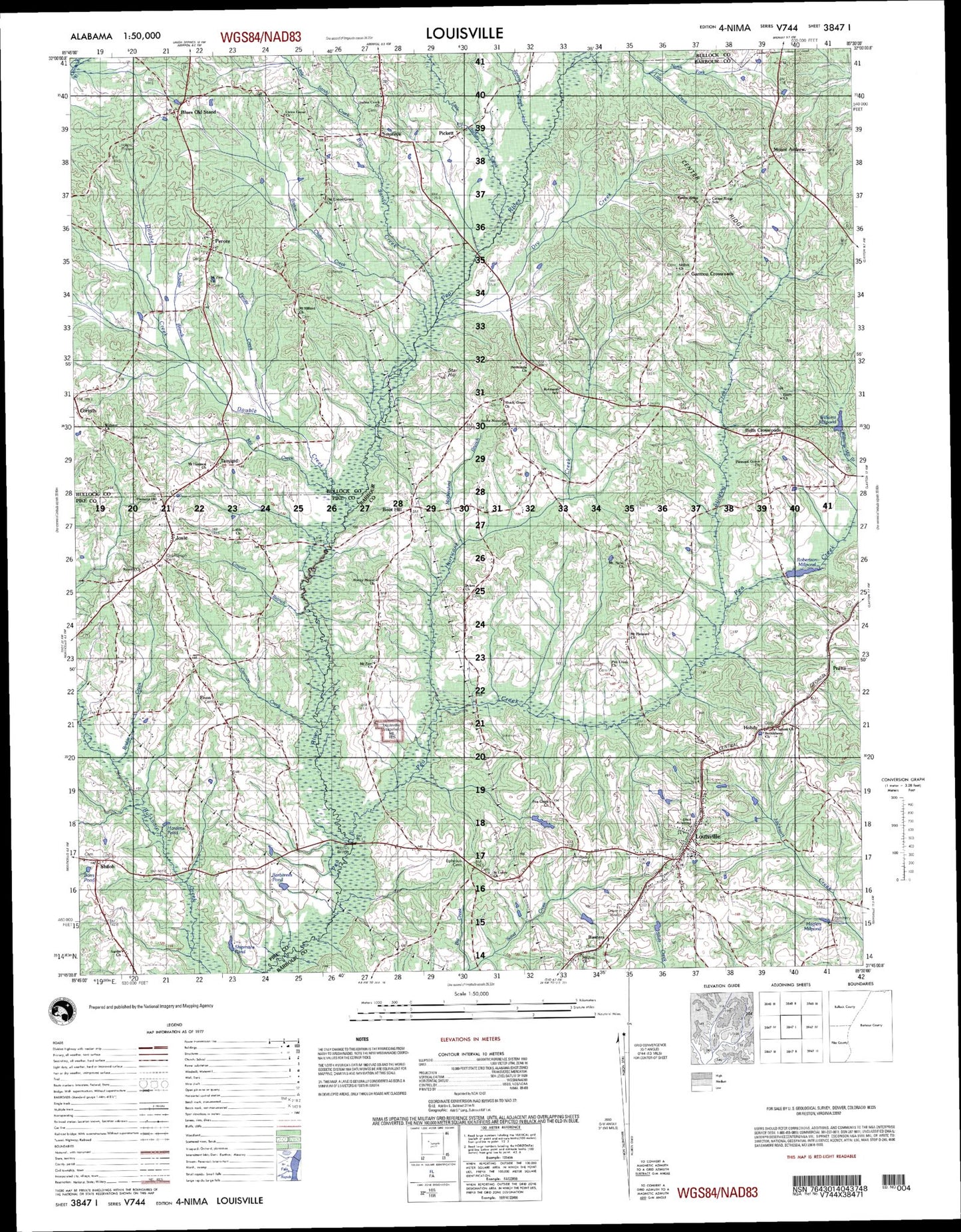 Louisville Alabama Military 1:50,000 Map