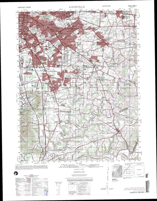 Louisville Kentucky Military 1:50,000 Map