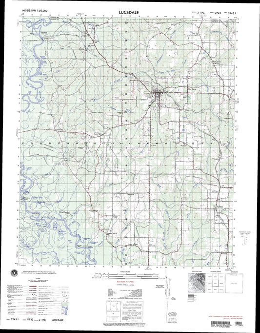 Lucedale Mississippi Military 1:50,000 Map