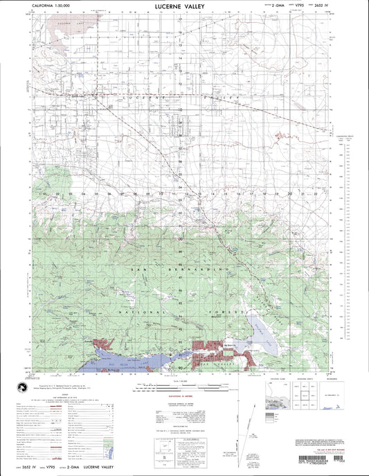 Lucerne Valley California Military 1:50,000 Map