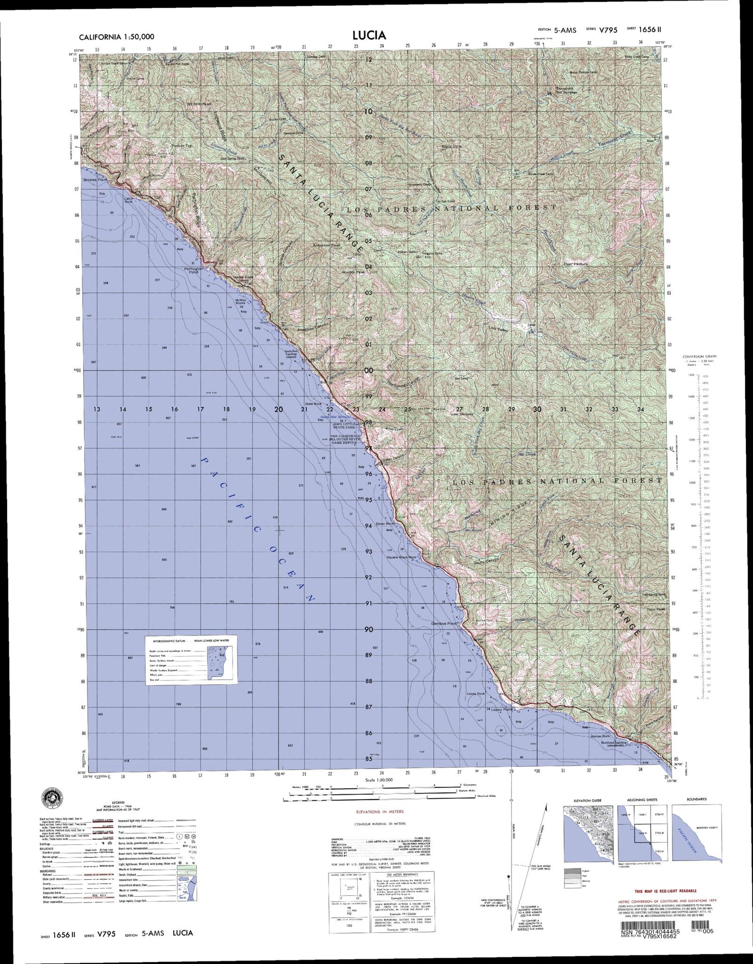 Lucia California Military 1:50,000 Map