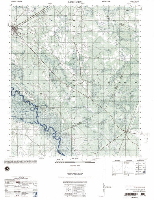 Ludowici Georgia Military 1:50,000 Map