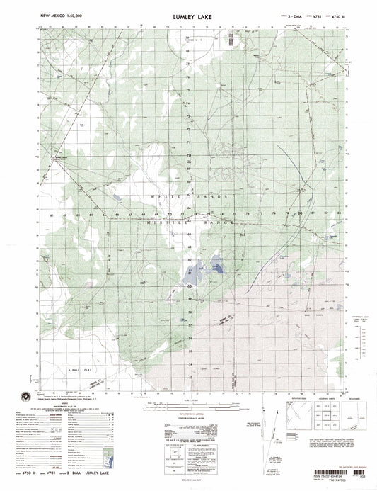 Lumley Lake New Mexico Military 1:50,000 Map