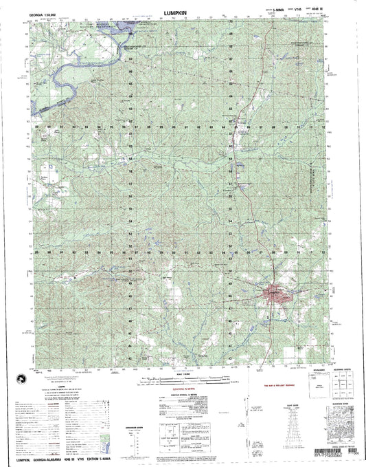 Lumpkin Georgia Military 1:50,000 Map