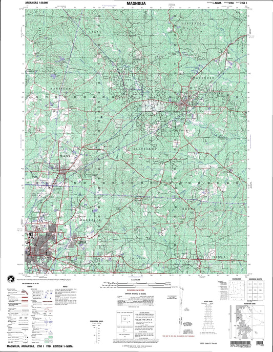 Magnolia Arkansas Military 1:50,000 Map