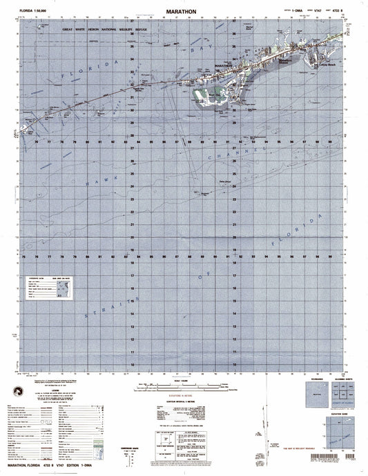 Marathon Florida Military 1:50,000 Map