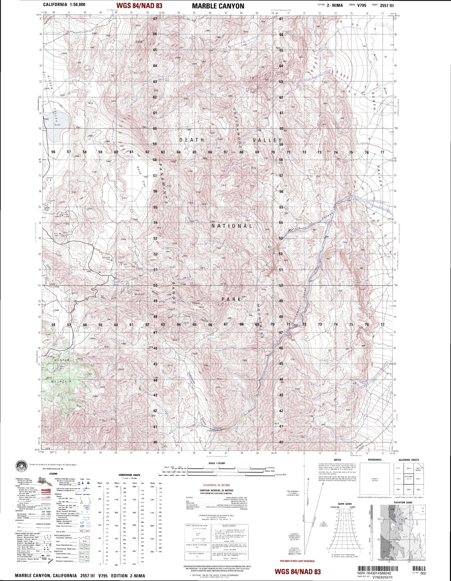 Marble Canyon California Military 1:50,000 Map