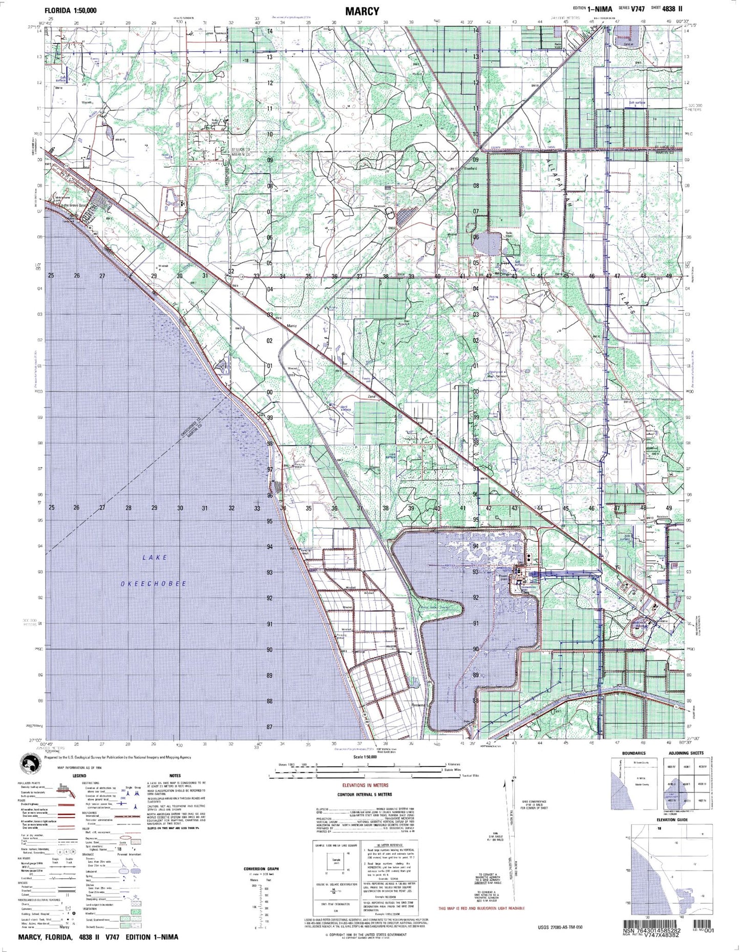 Marcy Florida Military 1:50,000 Map