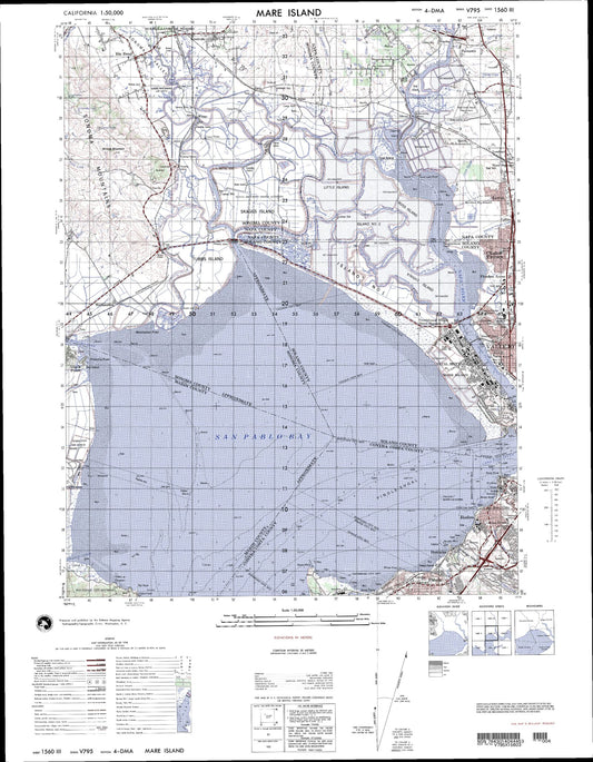 Mare Island California Military 1:50,000 Map