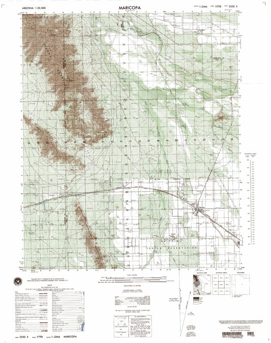 Maricopa Arizona Military 1:50,000 Map