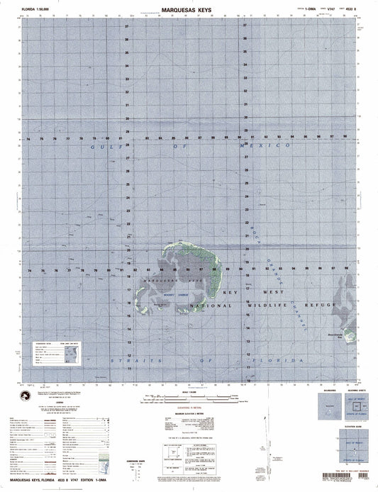 Marquesas Keys Florida Military 1:50,000 Map