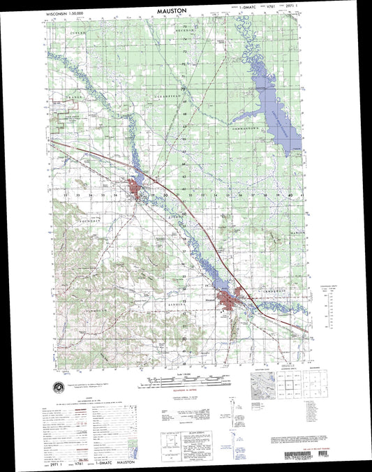 Mauston Wisconsin Military 1:50,000 Map