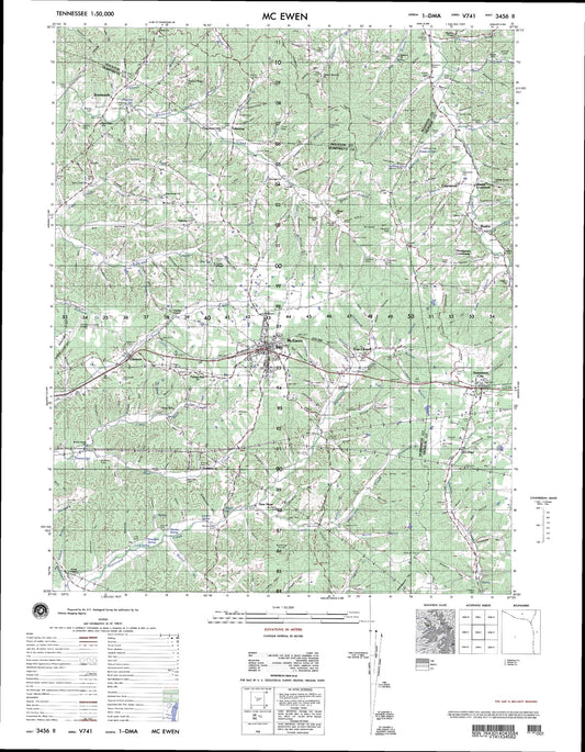 Mcewen Tennessee Military 1:50,000 Map