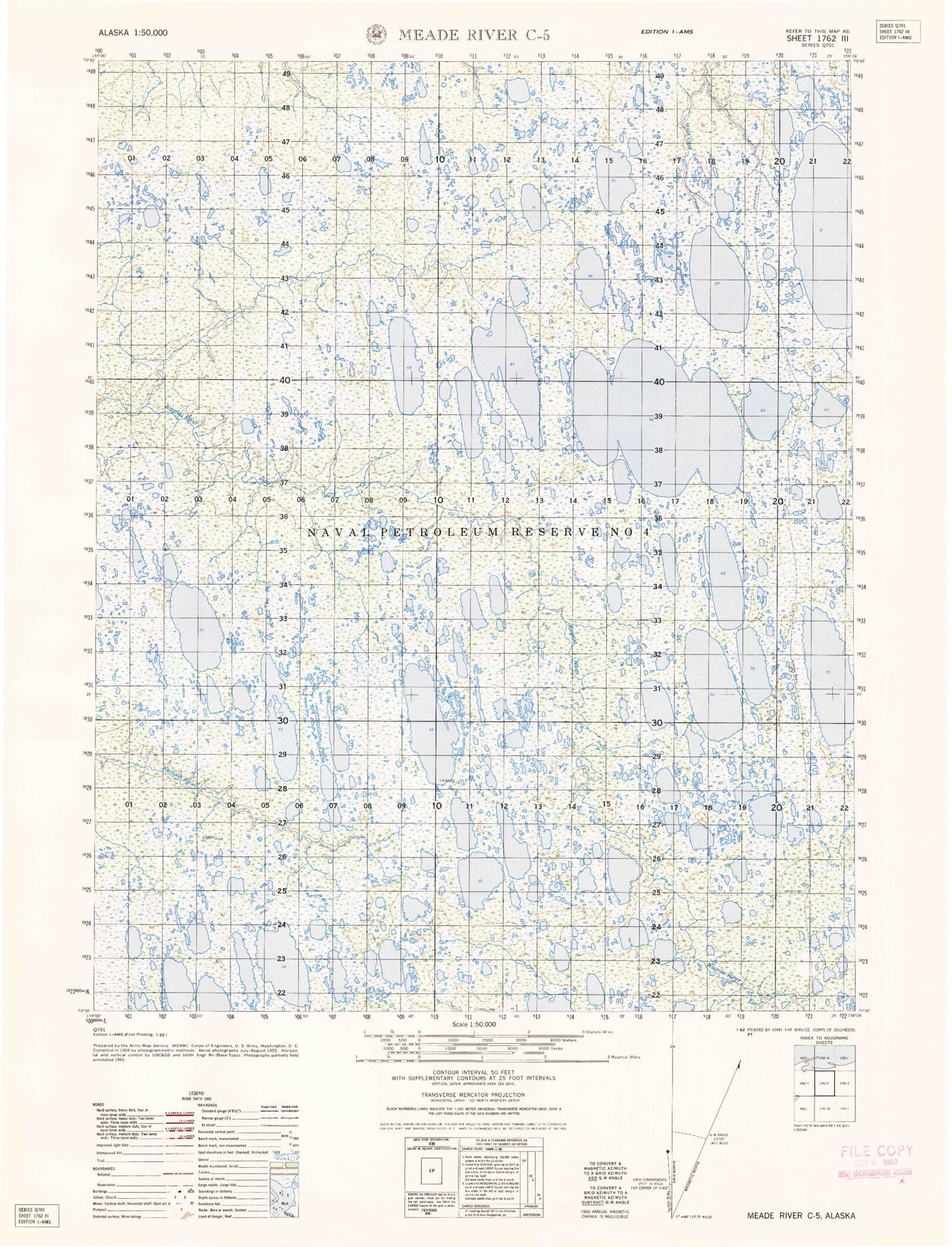 Meade River C-5 Alaska Military 1:50,000 Map