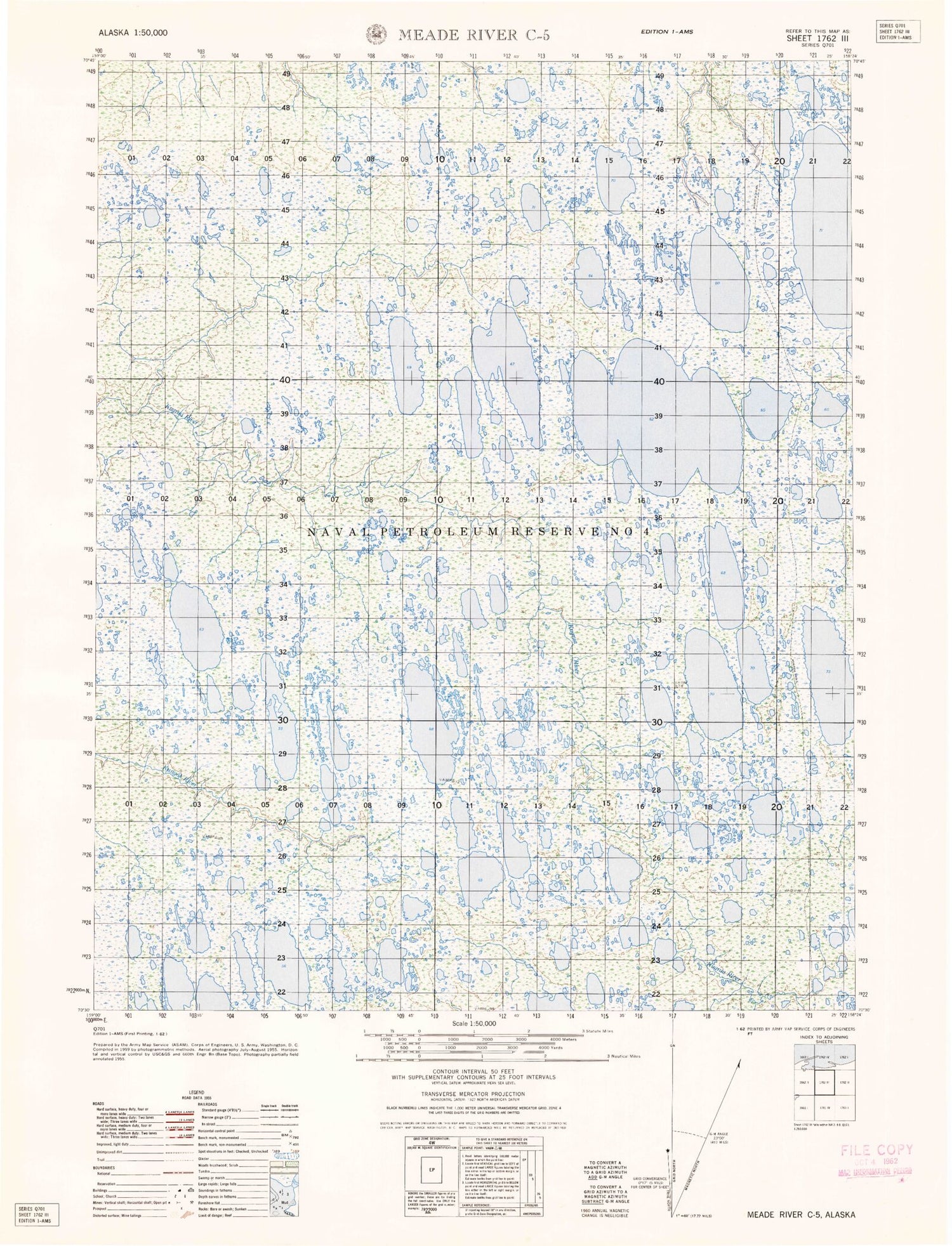 Meade River C-5 Alaska Military 1:50,000 Map