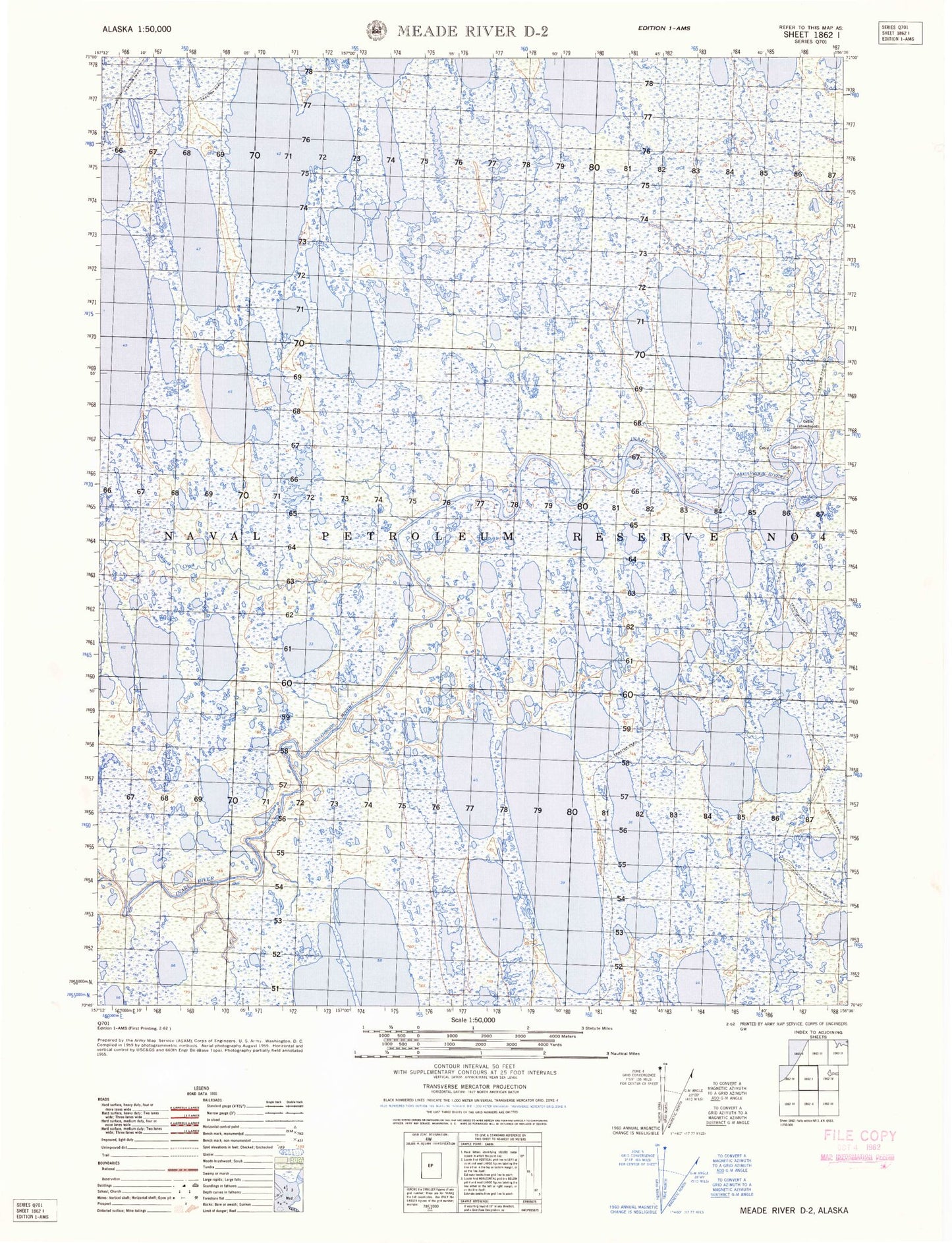 Meade River D-2 Alaska Military 1:50,000 Map