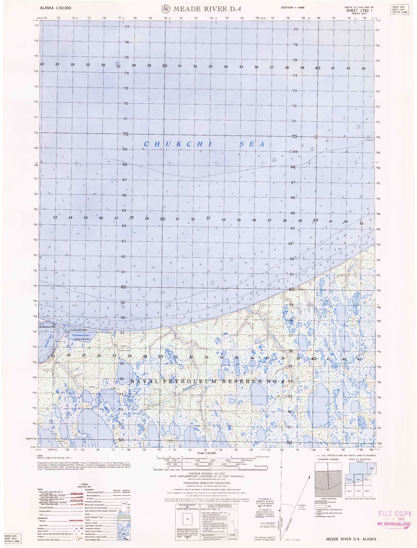 Meade River D-4 Alaska Military 1:50,000 Map