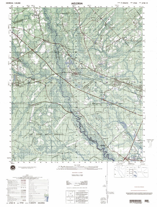 Meldrim Georgia Military 1:50,000 Map