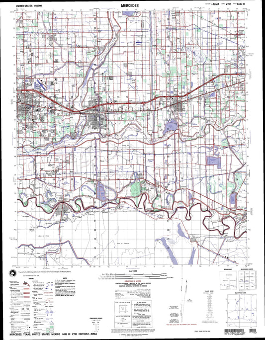 Mercedes Texas Military 1:50,000 Map