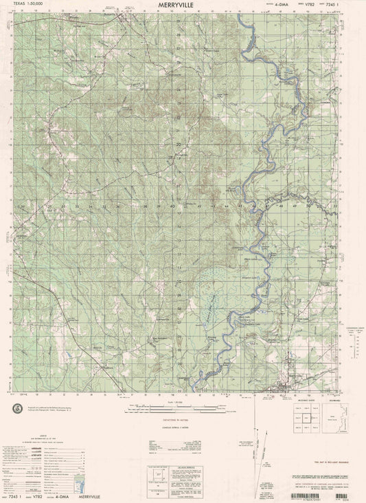 Merryville Texas Military 1:50,000 Map