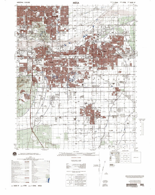 Mesa Arizona Military 1:50,000 Map