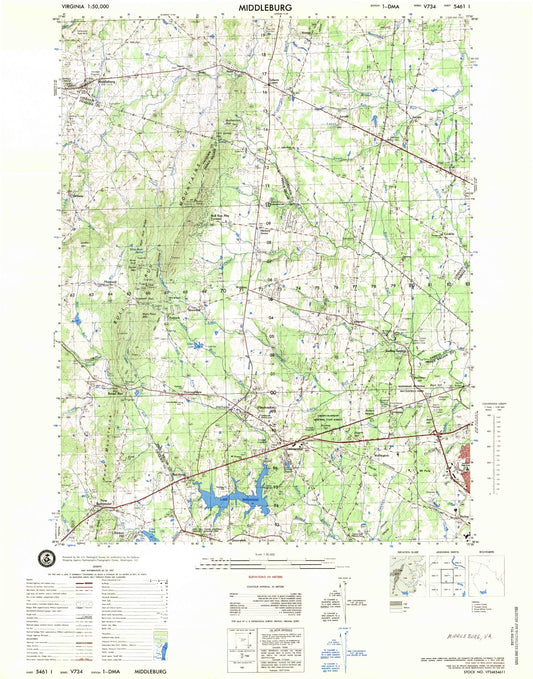 Middleburg Virginia Military 1:50,000 Map