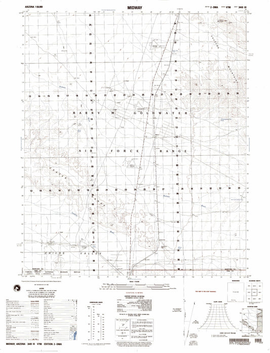 Midway Arizona Military 1:50,000 Map