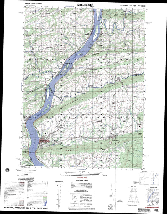 Millersburg Pennsylvania Military 1:50,000 Map