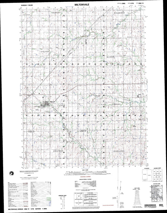 Miltonvale Kansas Military 1:50,000 Map