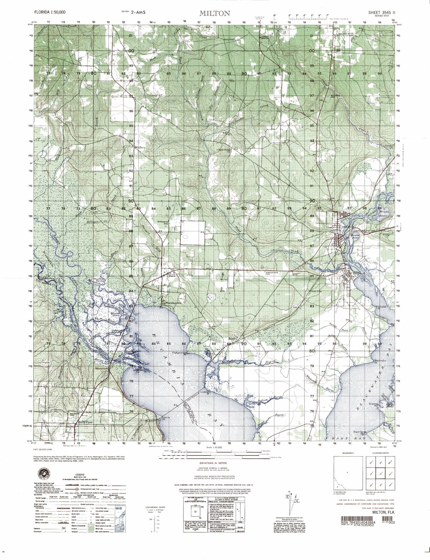 Milton Florida Military 1:50,000 Map – MyTopo Map Store
