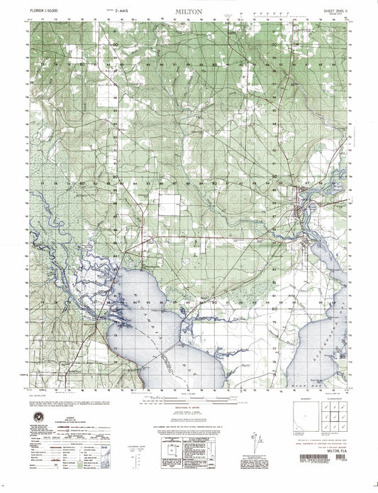 Milton Florida Military 1:50,000 Map