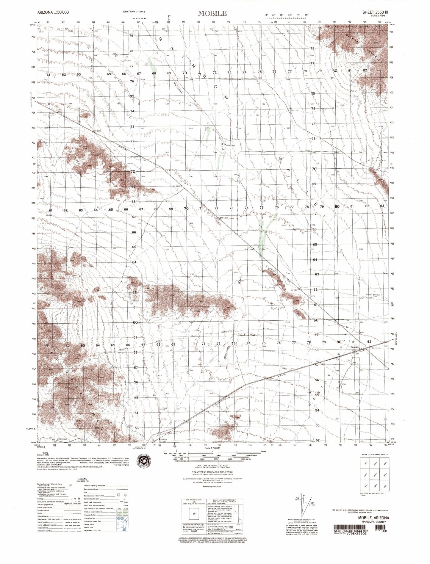 Mobile Arizona Military 1:50,000 Map