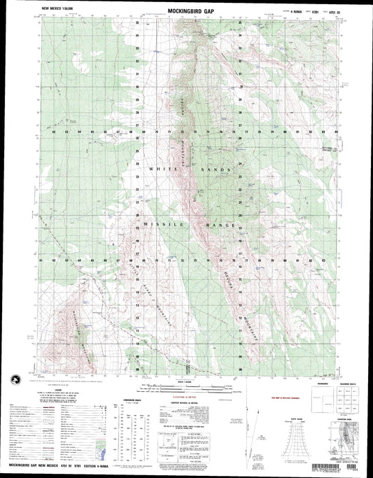 Mockingbird Gap New Mexico Military 1:50,000 Map