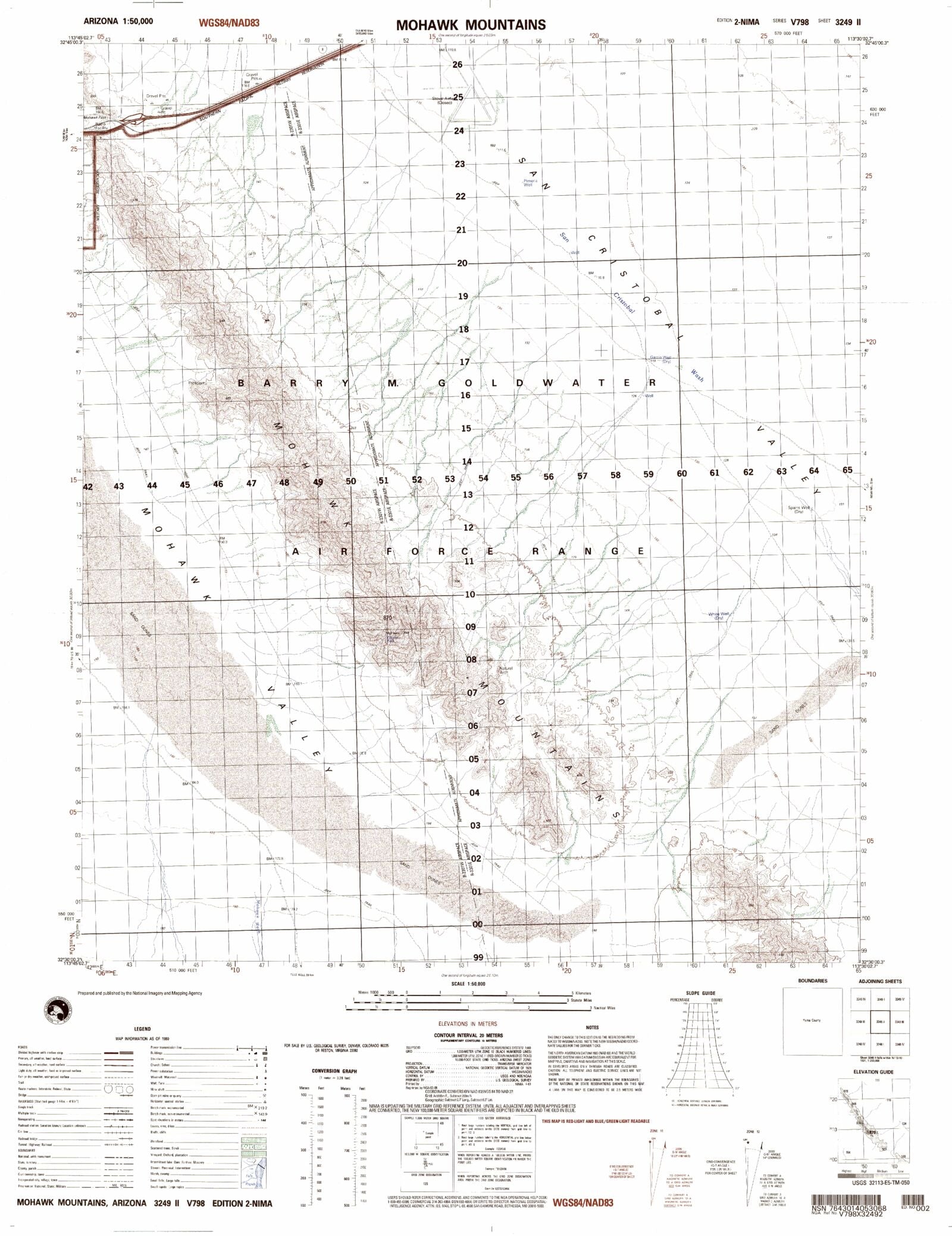 Mohawk Mountains Arizona Military 1:50,000 Map – MyTopo Map Store
