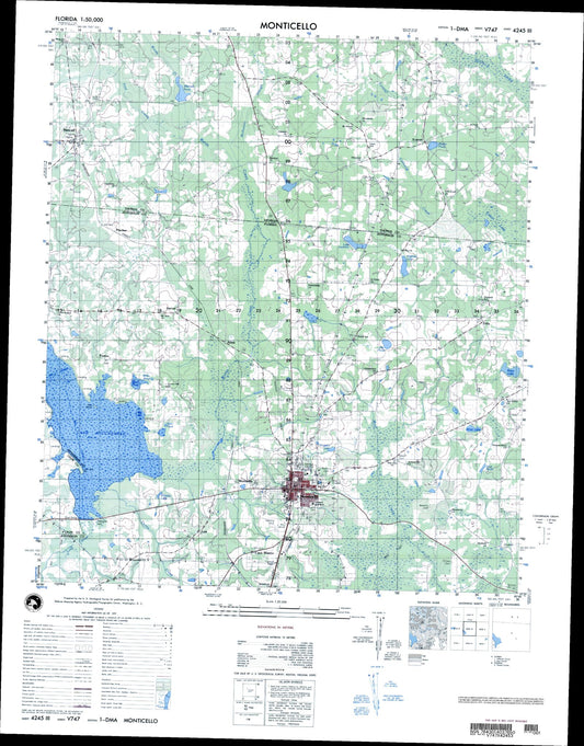 Monticello Florida Military 1:50,000 Map