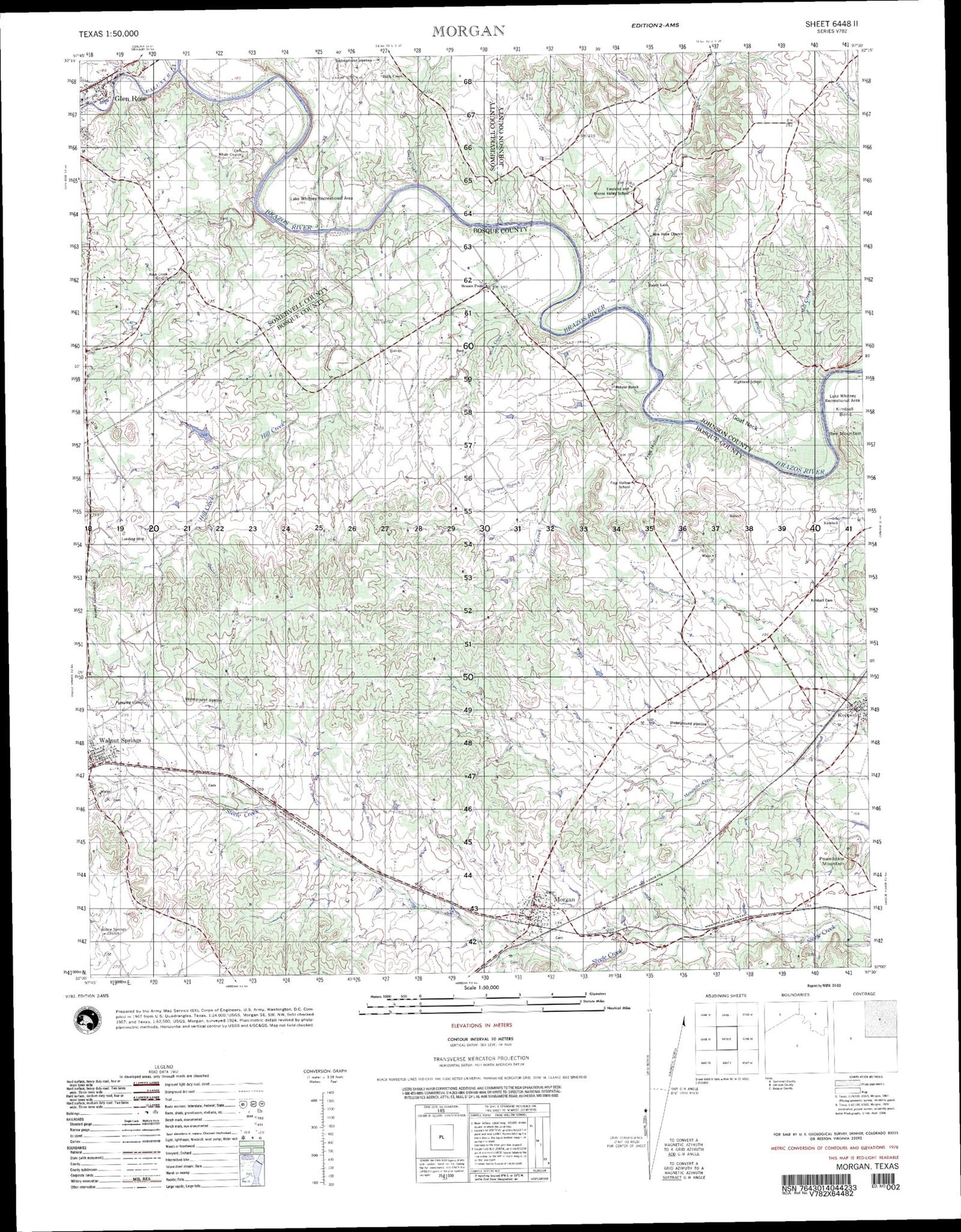 Morgan Texas Military 1:50,000 Map