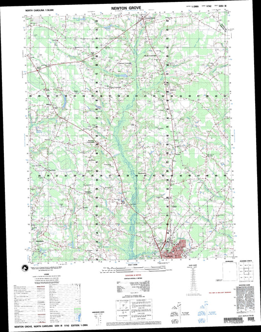 Mount Olive North Carolina Military 1:50,000 Map