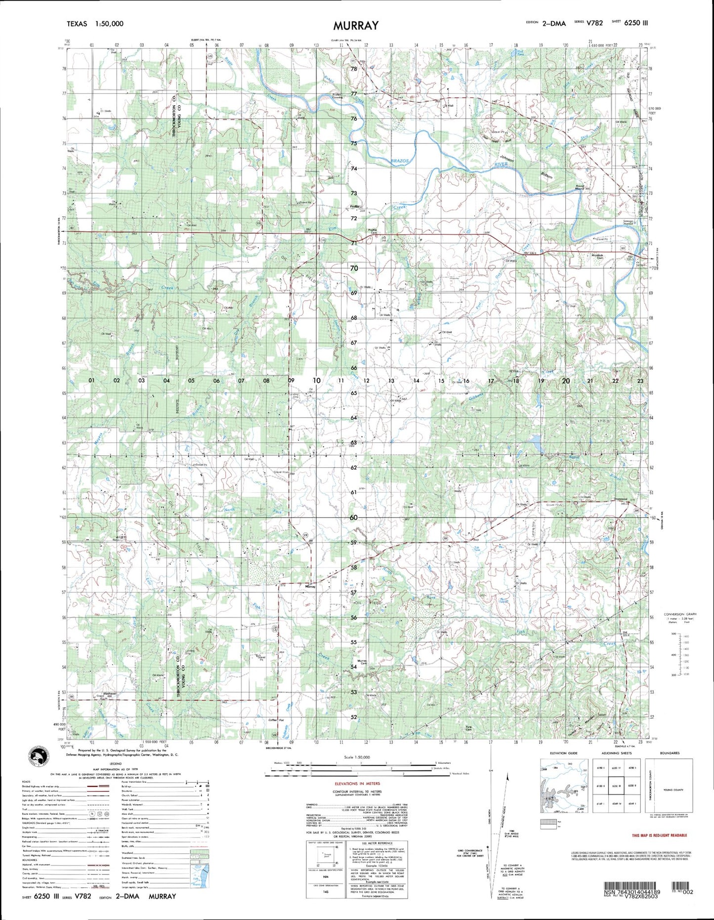 Murray Texas Military 1:50,000 Map