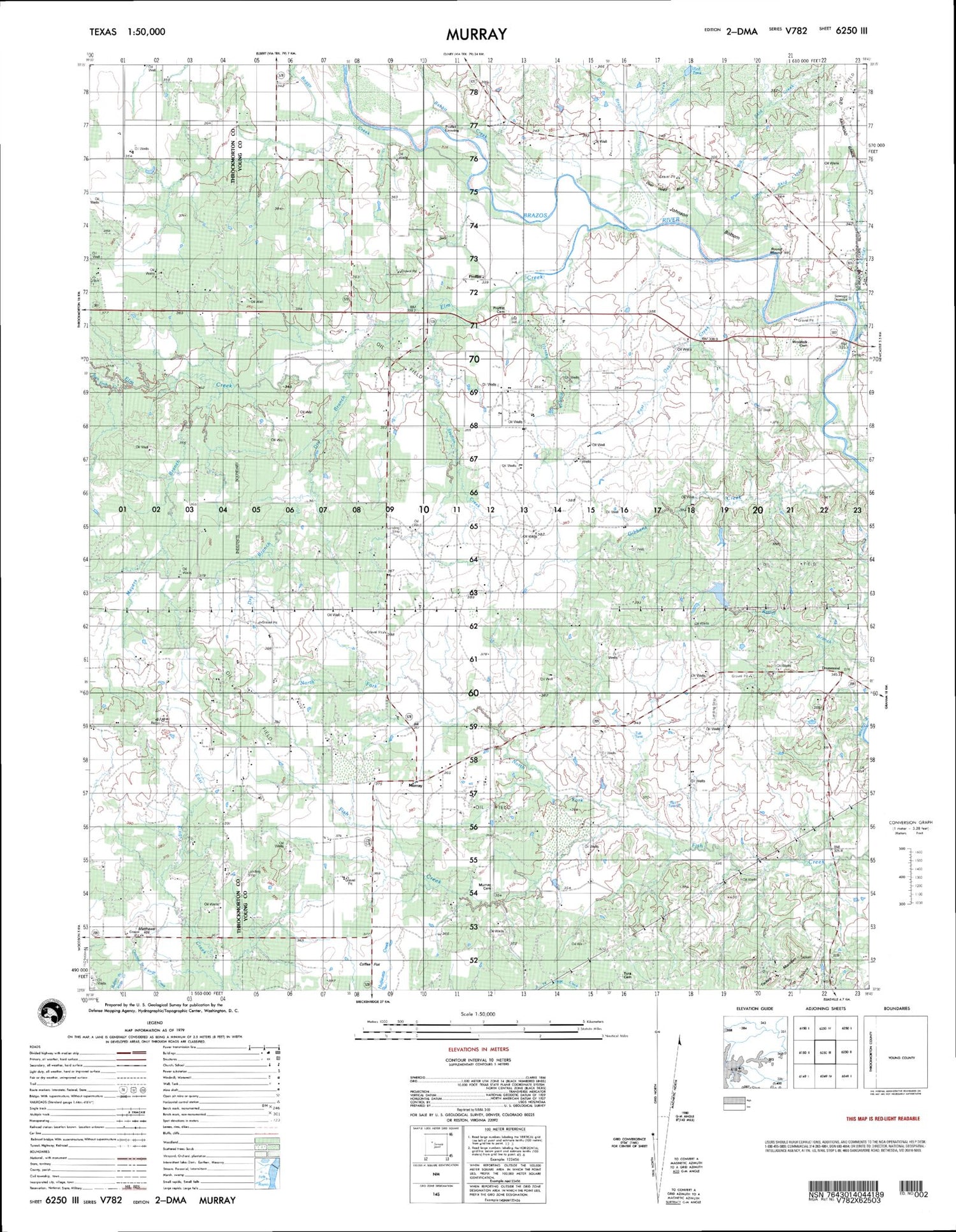 Murray Texas Military 1:50,000 Map