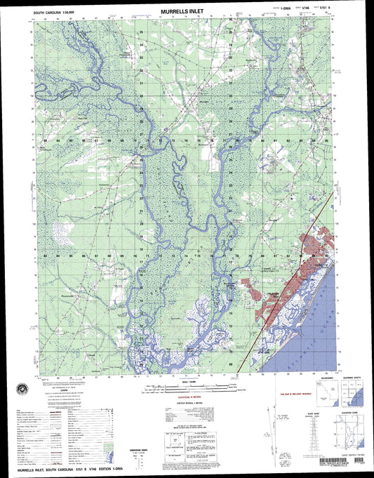 Murrells Inlet South Carolina Military 1:50,000 Map