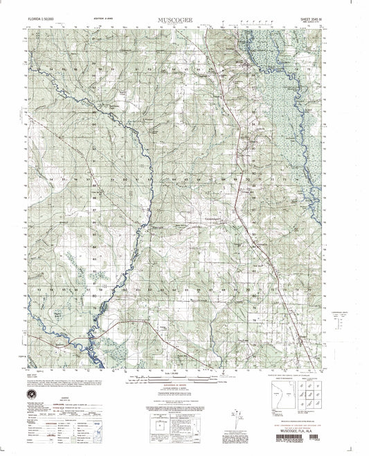 Muscogee Florida Military 1:50,000 Map