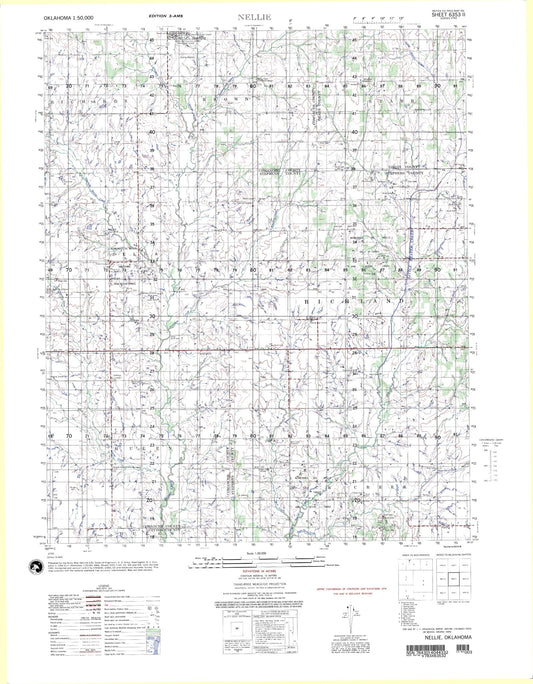 Nellie Oklahoma Military 1:50,000 Map