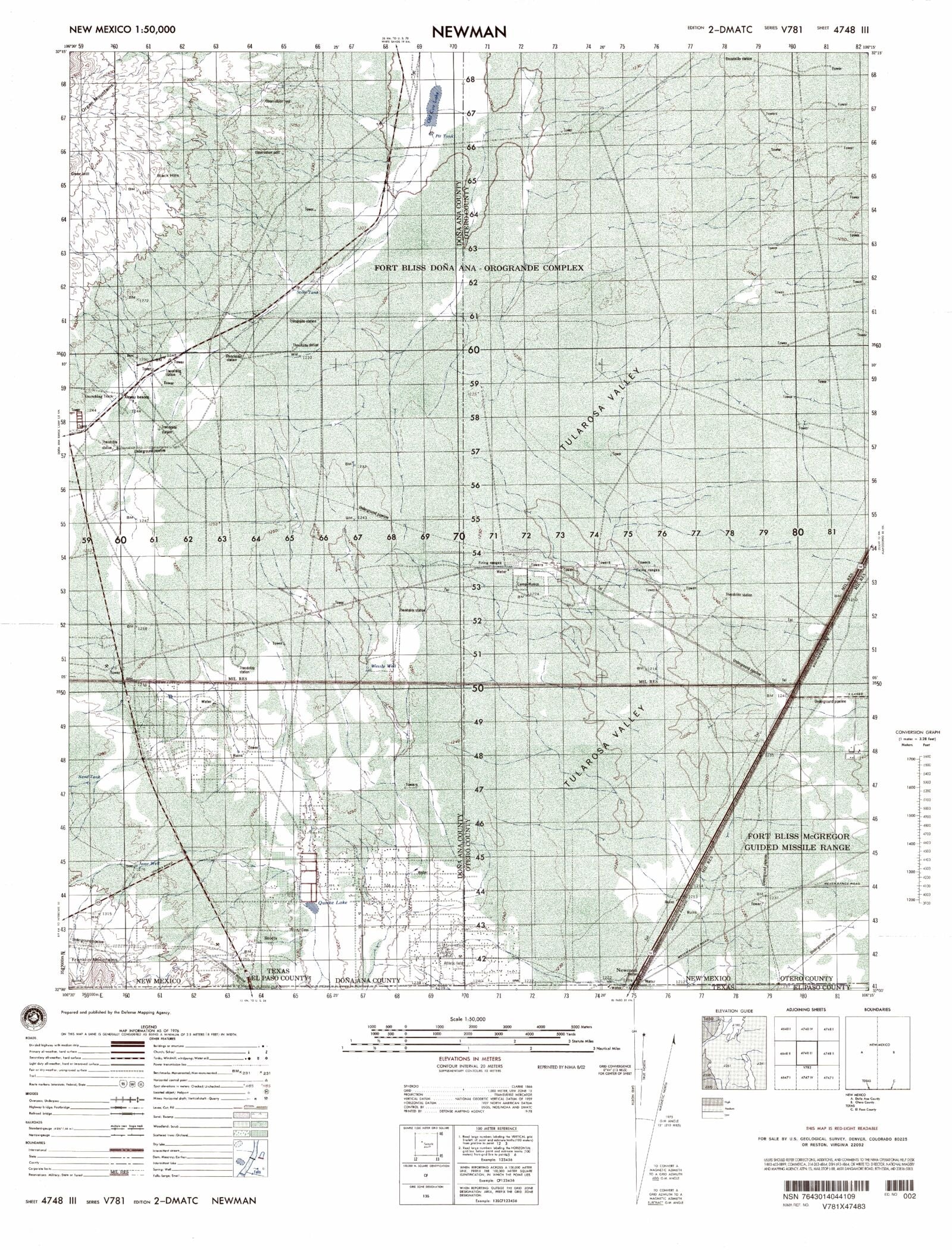 Newman New Mexico Military 1:50,000 Map – MyTopo Map Store