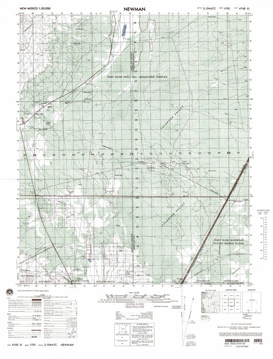 Newman New Mexico Military 1:50,000 Map