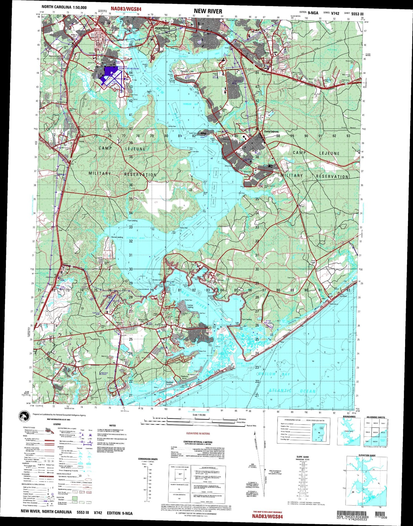 New River North Carolina Military 1:50,000 Map