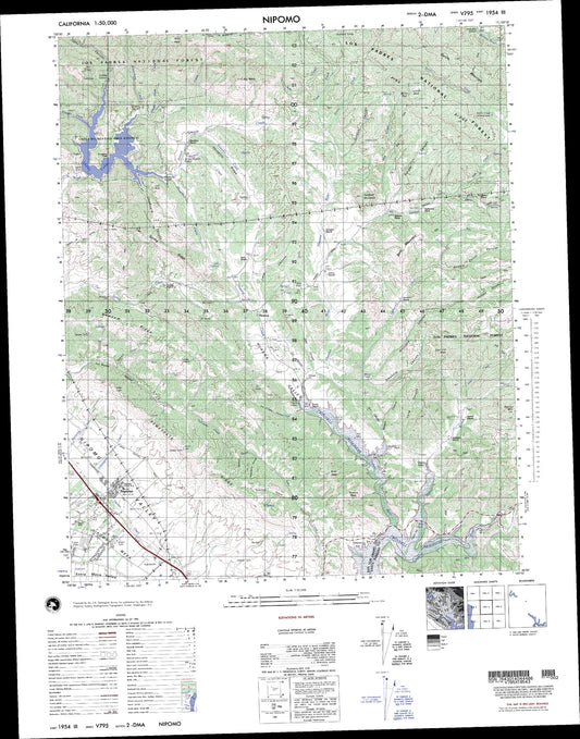 Nipomo California Military 1:50,000 Map