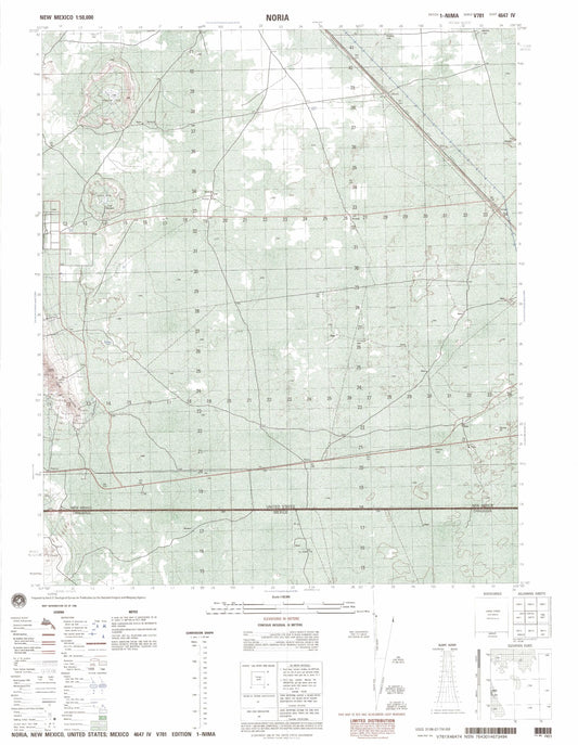 Noria New Mexico Military 1:50,000 Map