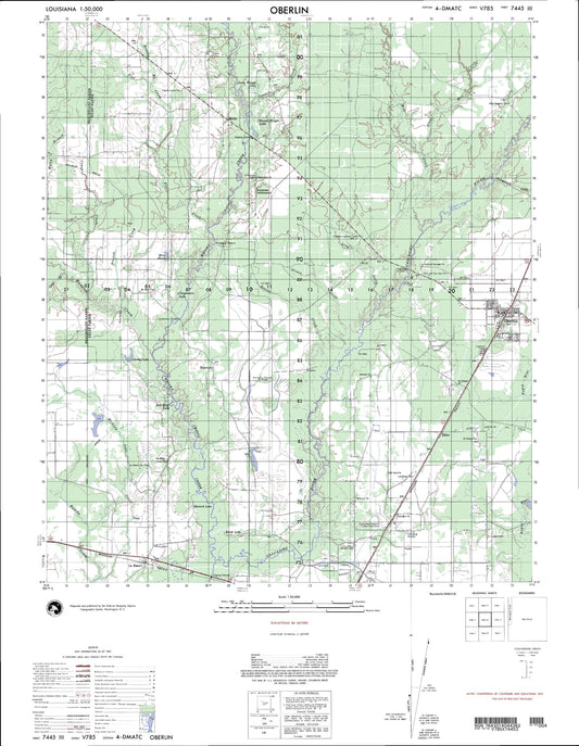 Oberlin Louisiana Military 1:50,000 Map